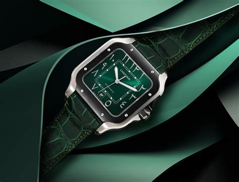 green dial cartier|green dial cartier santos.